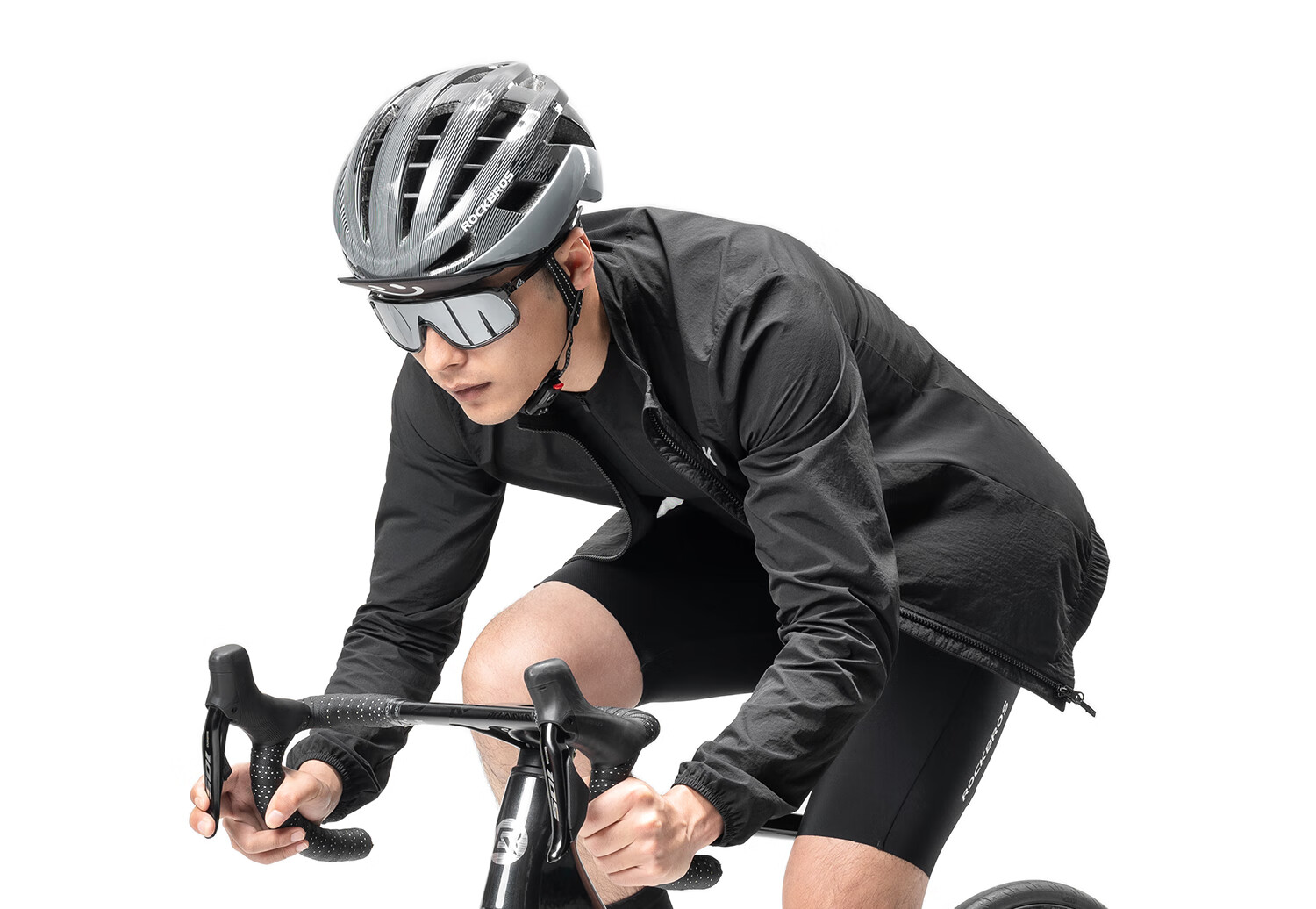 Rockbros Spring Summer Cycling Windbreaker Windproof Sunscreen Cycling Jacket Road Bike Breathable Men's Black L 2