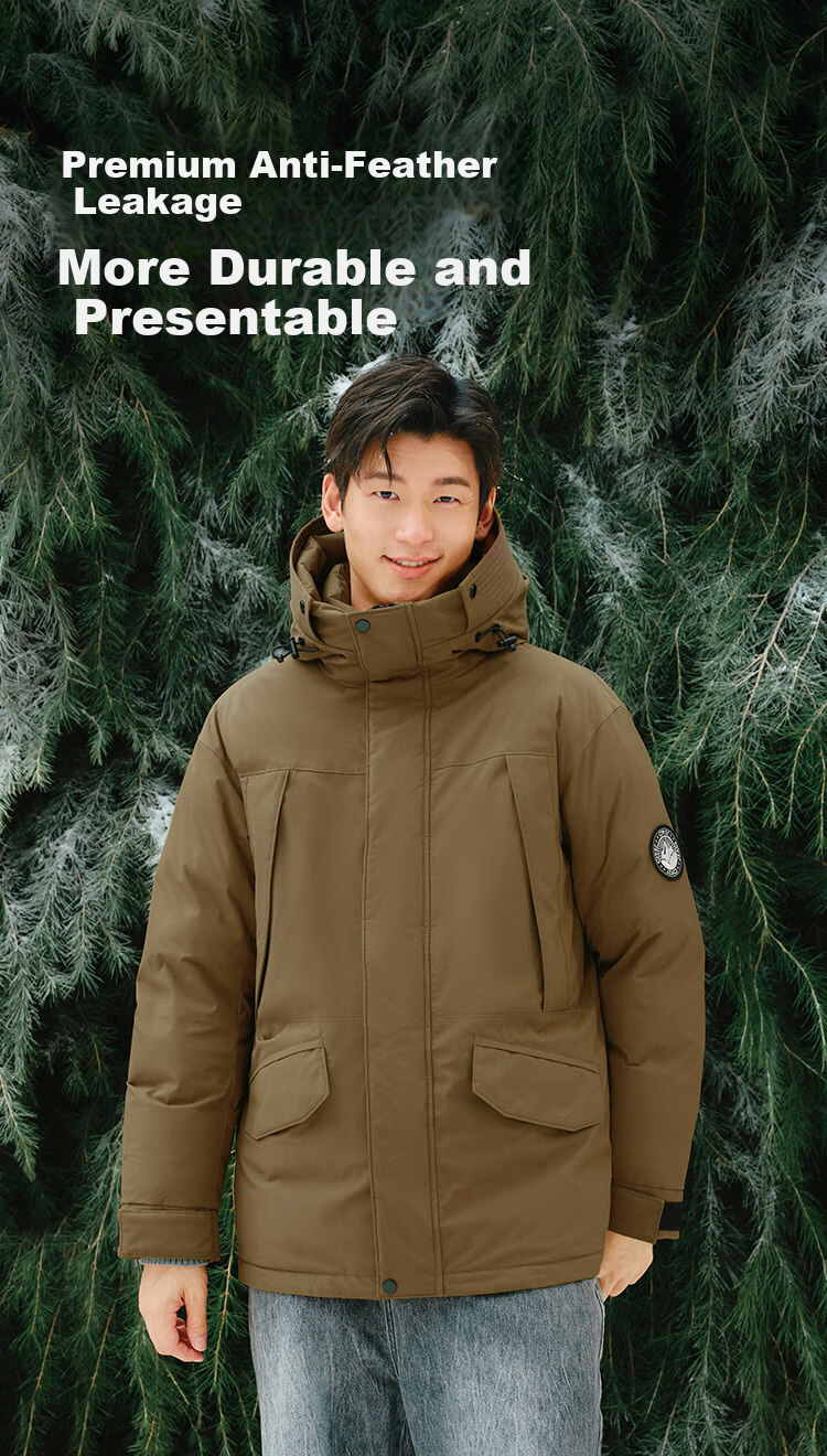 JD Original [90% White Duck Down] down Jacket for Men And Women, Parka 25 Winter New Model Triple Protection Coat, Khaki, Size S 9