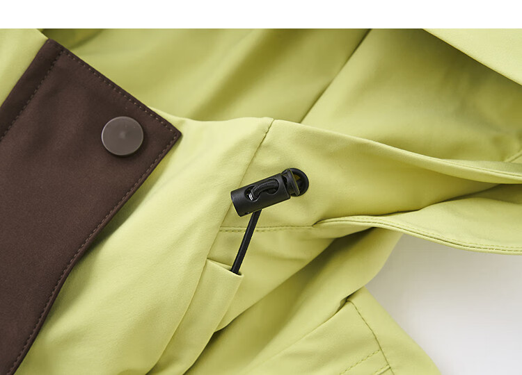 Demana [Three-proof Black Technology] Spring and Autumn Jacquard Nordic Cotton Lightweight Outdoor Hooded Color-block Drawstring Women's Jacket 3