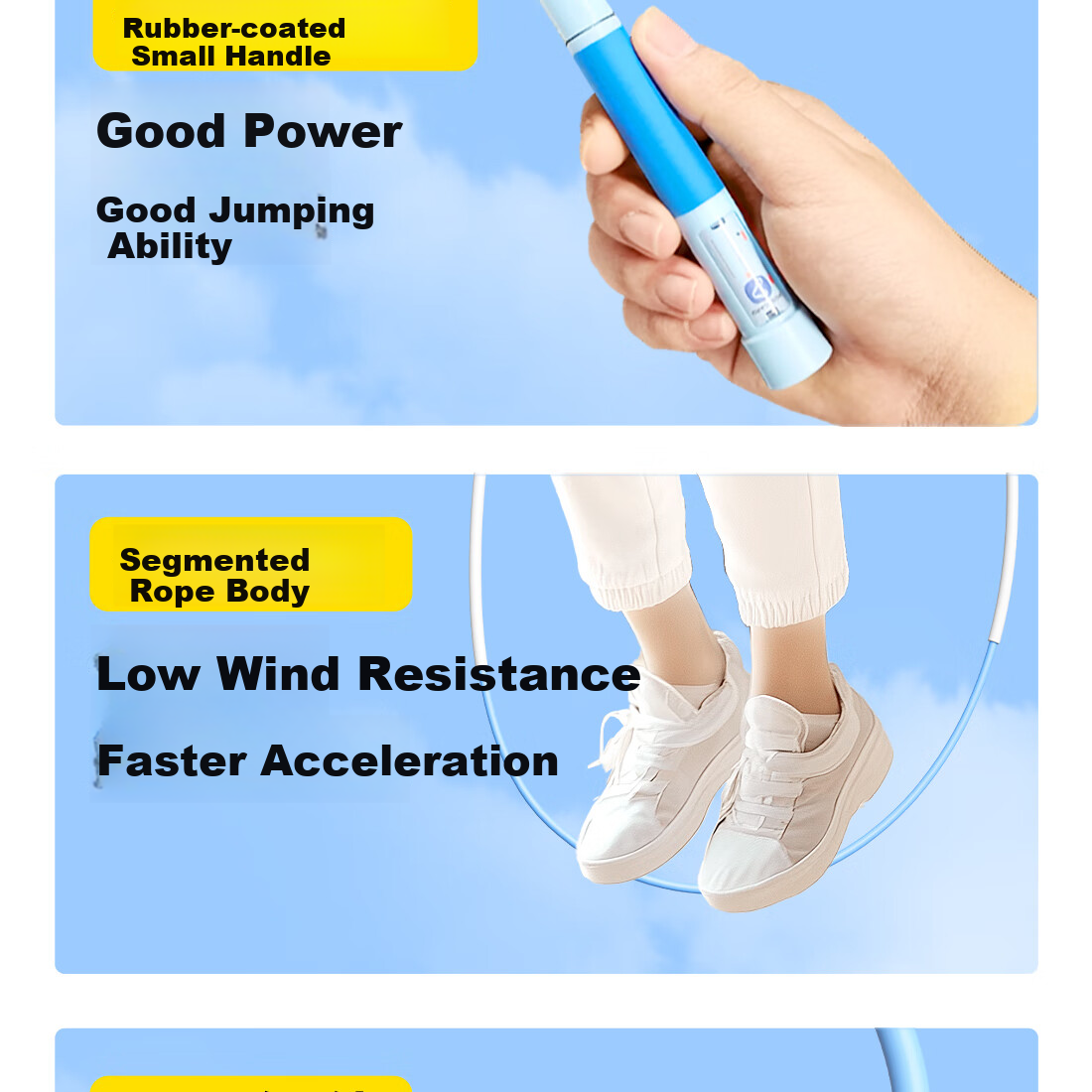 Yuedong Jump Rope for Primary School Students, Exam-Specific for Ages 6-12, Sold by JD, Speed Jump Rope for Middle School Entrance Exam, Student Use 23