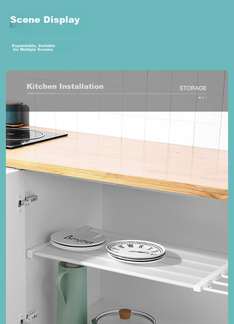 Youjialiangpin Wardrobe Divider Shelf, Extendable Storage Rack for Closet And Kitchen, 38-55cm Length, 24cm Width 7
