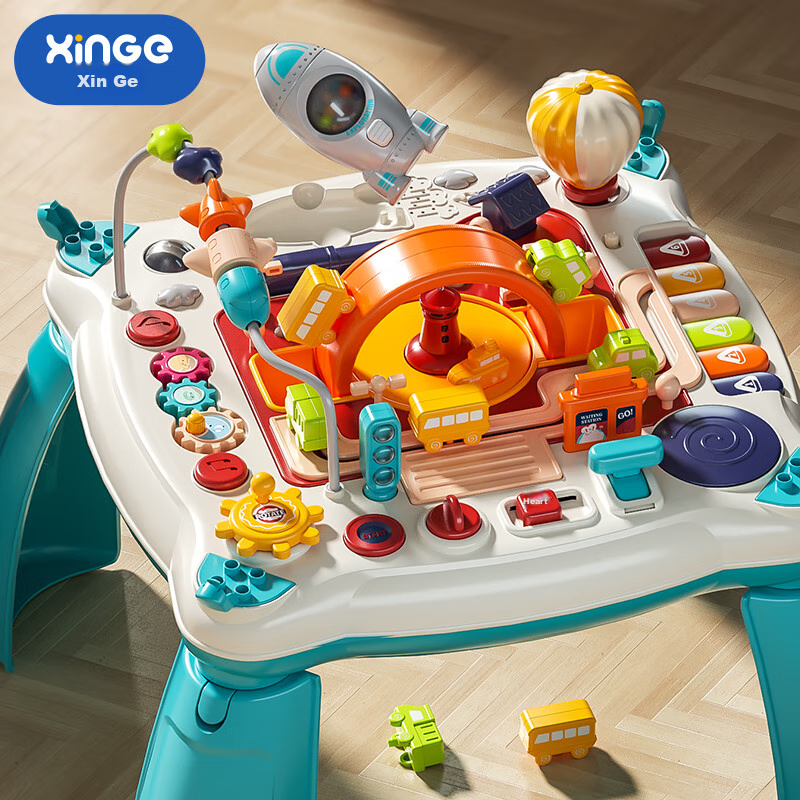 Xinge Children's Toy, Game Table for Babies Aged 1-3, Early Education Learning Desk, Polyhedron Baby Birthday Gift