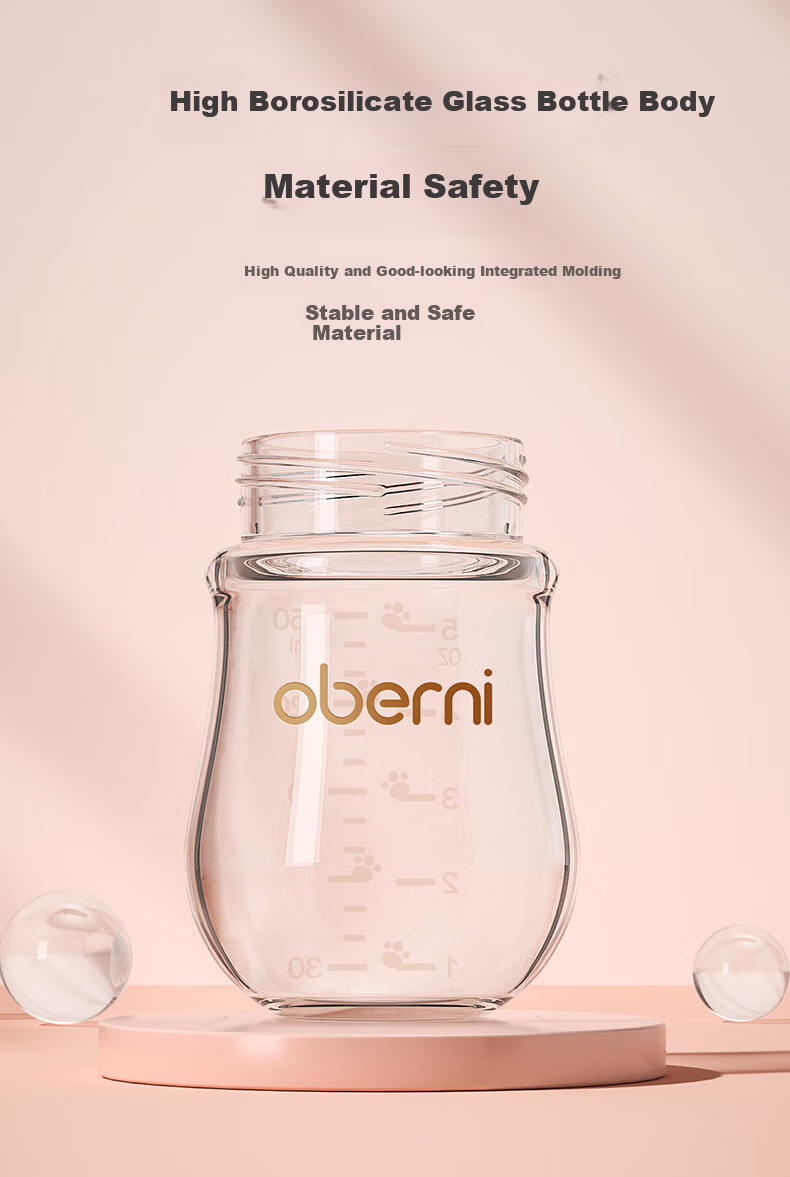 Oubeini Newborn Baby Bottle, Infant Bottle, Glass Bottle, Newborn Baby Bottle for 0-3 Months, 120ML 6