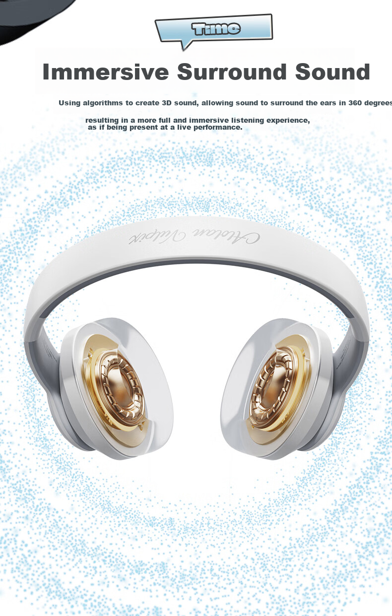 Chenfeng Pokemon Wireless Bluetooth Headphones with Long Battery Life, Gaming, Music, Sports Headphones, Birthday Gift, Compatible with Apple, Huawei, Xiaomi, Universal PM03 Arora Six Tails 4