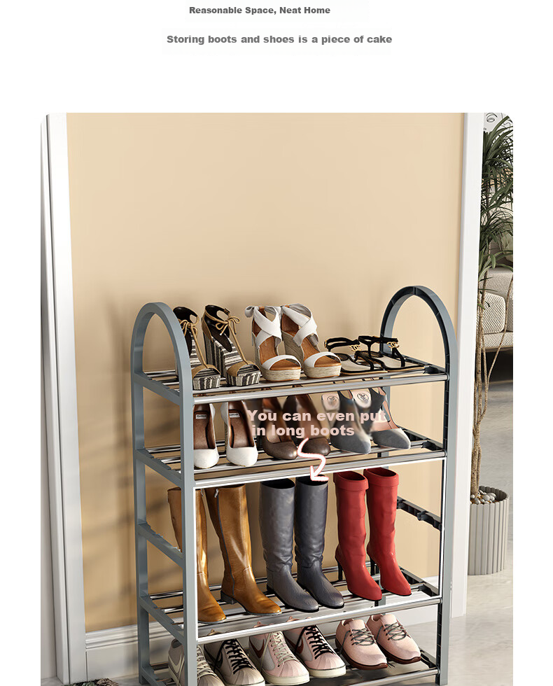 Leaijia Multi-Tier Shoe Rack, Simple Storage Shelf for Entryway, Reinforced And Widened Steel Tube Shoe Rack for Dormitory And Living Room 16