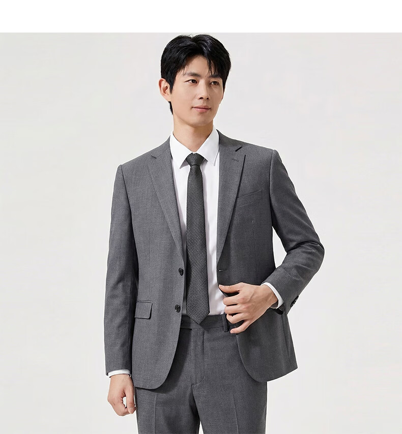 ROMON Men's Slim Fit Business Suit Groom Wedding Tuxedo Formal Blazer Set 8
