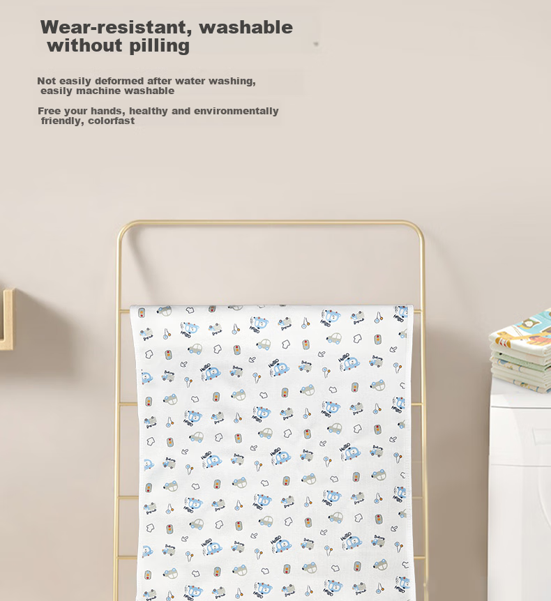 Ankexin Baby Washable Pure Cotton Diaper Pad, Large Size Bed Sheet, Baby Diaper Protection Mat, Zoo Style, 180*200cm 10