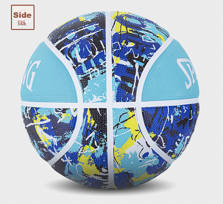 SPALDING Cool Graffiti Rubber Wear-Resistant Outdoor Size 7 Basketball 84-373Y Blue 8