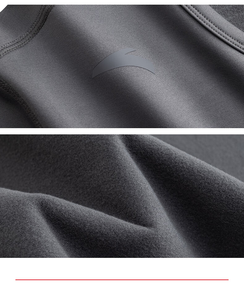 ANTA Warm Core Men's Anti-Static Fleece Lined Thermal Underwear Set Crew Neck Top and Bottom Base Layer 26