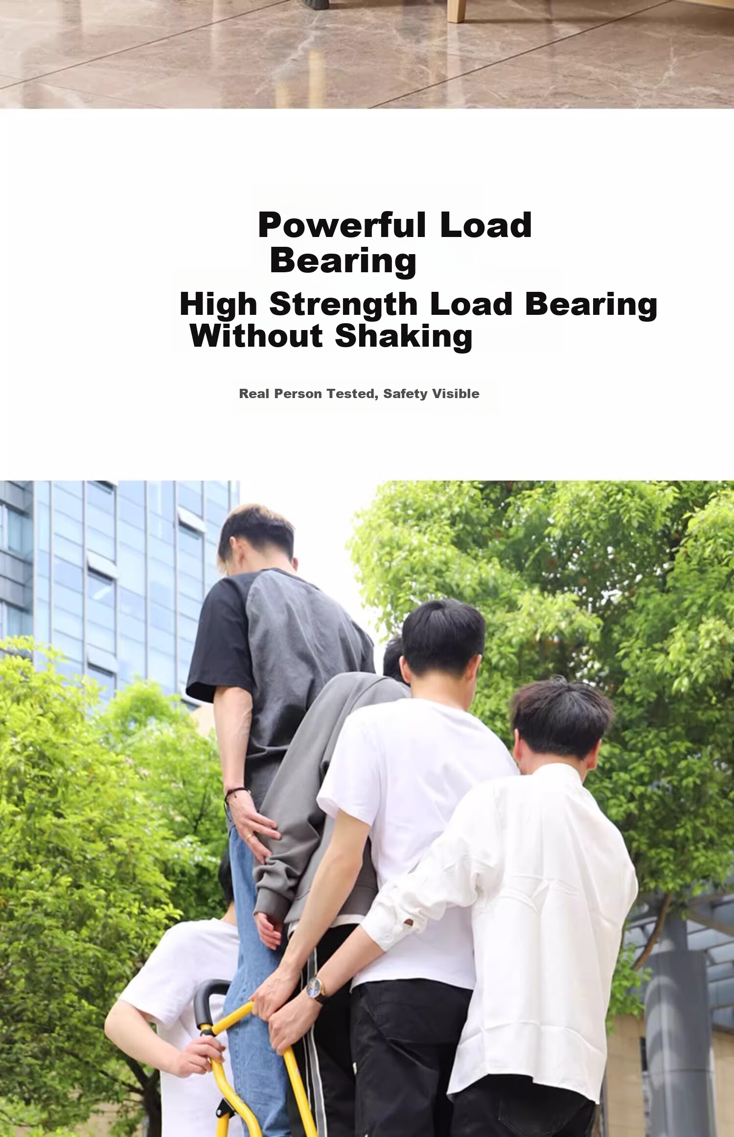 Cenggao Household Folding Ladder with Handrail, Indoor Step Ladder, Lemon Yellow Tool Tray, 5 Steps, 26*38 Tread Ladder 28