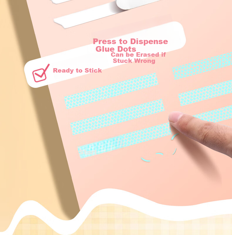 CHANGLi Push-Button Dot Glue Correction Tape Double-Sided Transparent High-Adhesive Student Error Correction Tape Journal Sticker Dot Glue Pen Children's Handcraft Dotted Double-Sided Adhesive Glue Large Capacity 7
