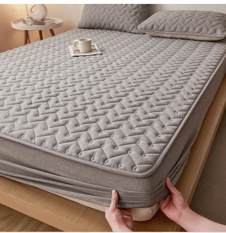 MINISO Quilted Skin-Friendly Cotton Fitted Sheet 1.5x2m Mattress Protector Cover Full Wrap 9