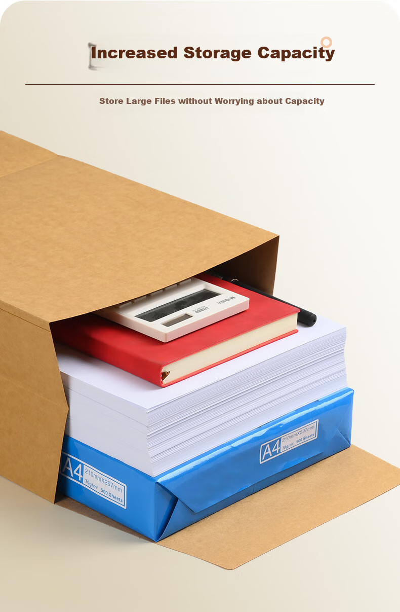 Yuzijian 20 Bid-Specific Document Folders, A4 Mixed Pulp Kraft Paper File Folders, 250g Thickened Version/8cm Side Width, Includes Sealing Strips, 2647 7