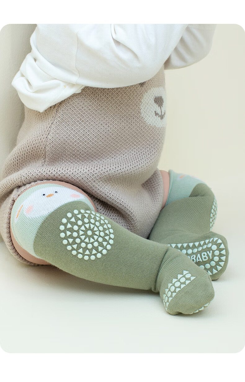 Growth Baby Long Tube Socks for Small Infants Spring and Autumn Pure Cotton Class A Non-Slip Floor Socks Infant Knee Pads Crawling and Walking Baby 1