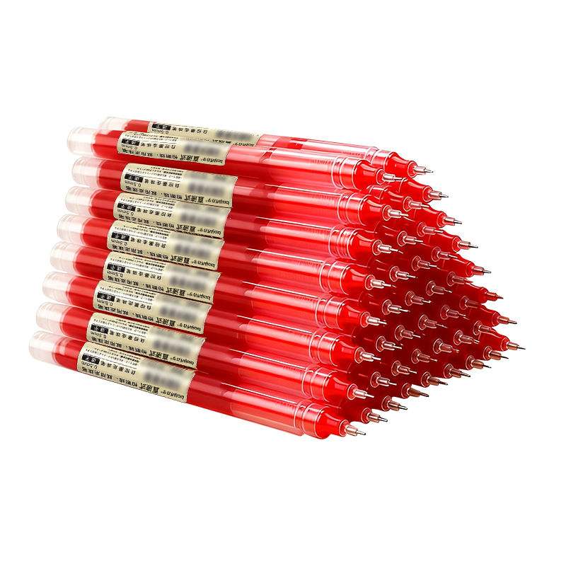 Baijin Red Gel Pen, Holiday Gift, Signing Office Correction Homework Pen for Primary And Secondary School Students, Highlighting Pen, Quick-Drying Liquid Ink, Back-To 0.5 Full Needle Tube, Red, 30 Pieces