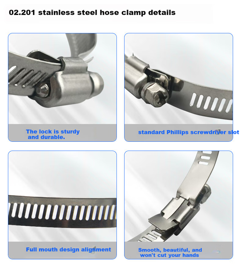 Minhongshi Surveillance Clamp Bracket, Full Steel Clamp, Electrical Pole Clamp Pipe, 304 Stainless Steel Hose Clamp, Stainless Steel Clamp Ring 200MM 2