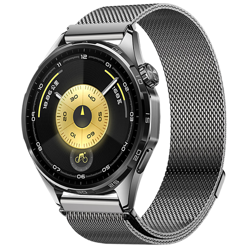 Competitor Milanese Stainless Steel Magnetic Strap for Huawei GT6/GT6 Pro/GT5/GT4/GT3 Pro Watch, Breathable Metal Band for Men, 46mm Business Wristband