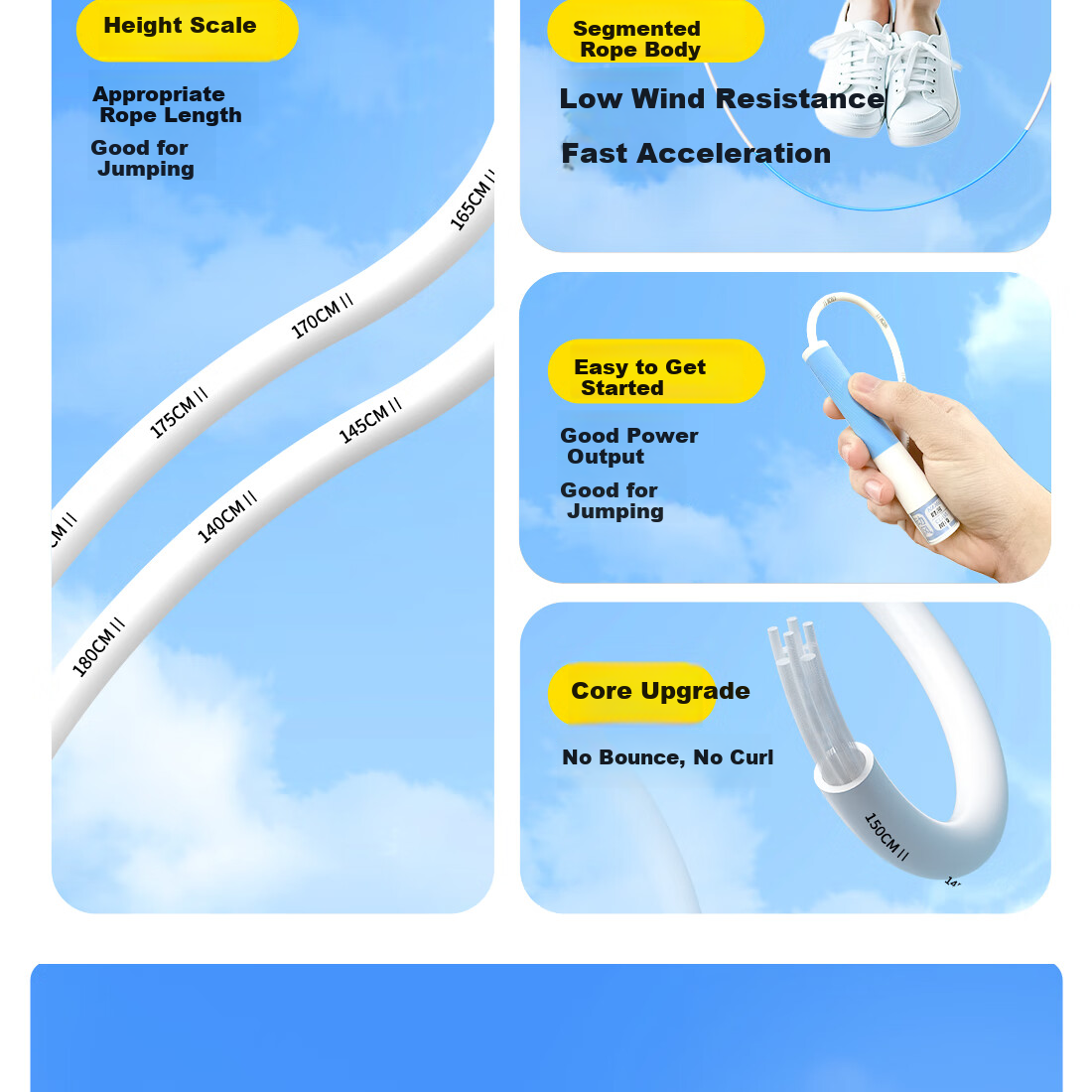 Yuedong Jump Rope for Primary School Students, Exam-Specific for Ages 6-12, Sold by JD, Speed Jump Rope for Middle School Entrance Exam, Student Use 14