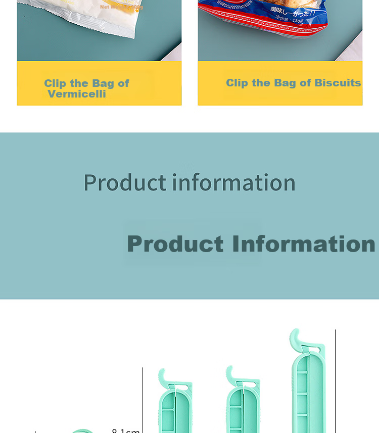 BJ Food Sealing Clips Snack Sealing Clips Kitchen Food Storage Bag Sealer Tea Bag Clips 12 Pieces 12