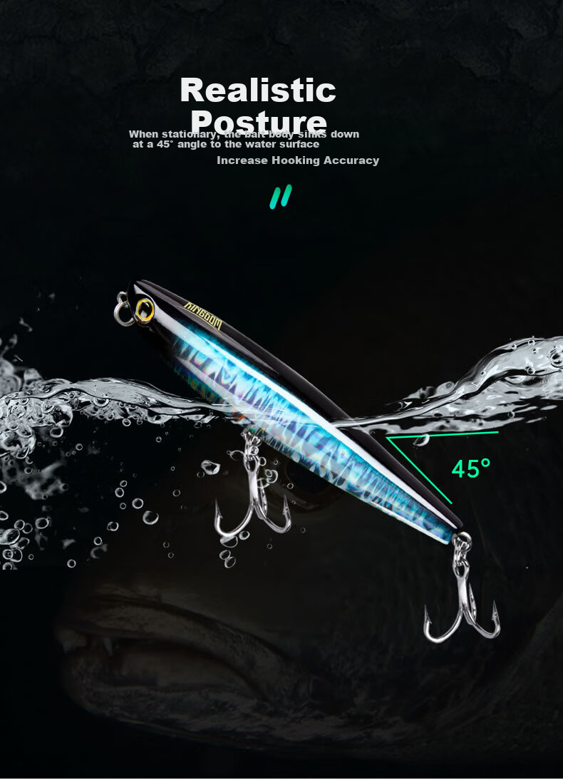 Guowangluya Lure, Surface System Zidoguo Micro Floating Pencil, Freshwater Long-Casting Lure, Topmouth Culter Artificial Bait, 5.6g-06 5