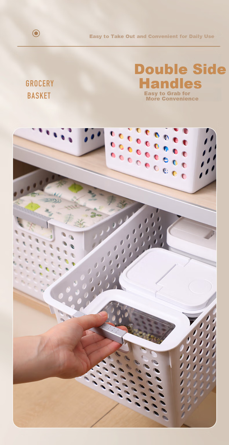 Jiabangshou Desktop Storage Box, Japanese-Style Household Organizer Basket, Kitchen Dorm Office Storage Container, Medium Size, Set of 3 6