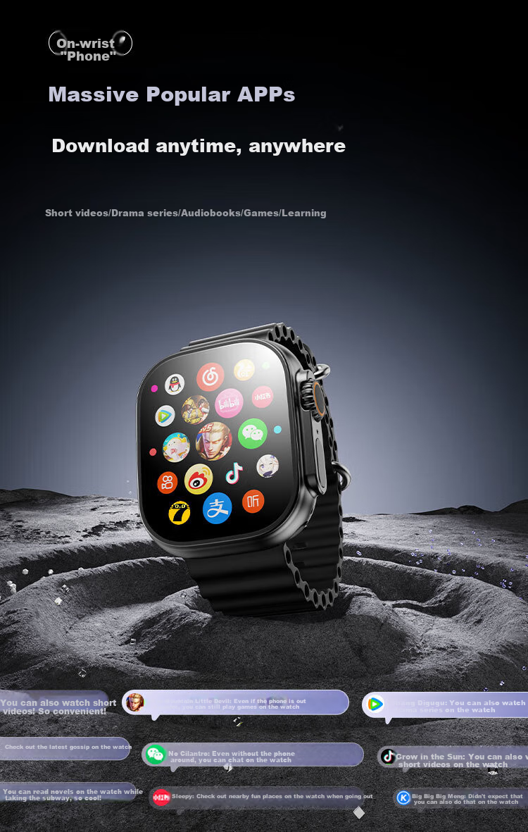 Dido S10 Huaqiangbei S9 Ultra3 Top Configuration Version Huaqiangbei Smartwatch 5G Full Network Phone Watch for Adults, Teenagers, Middle And High School Students, Children, Men, Women, Couples 6