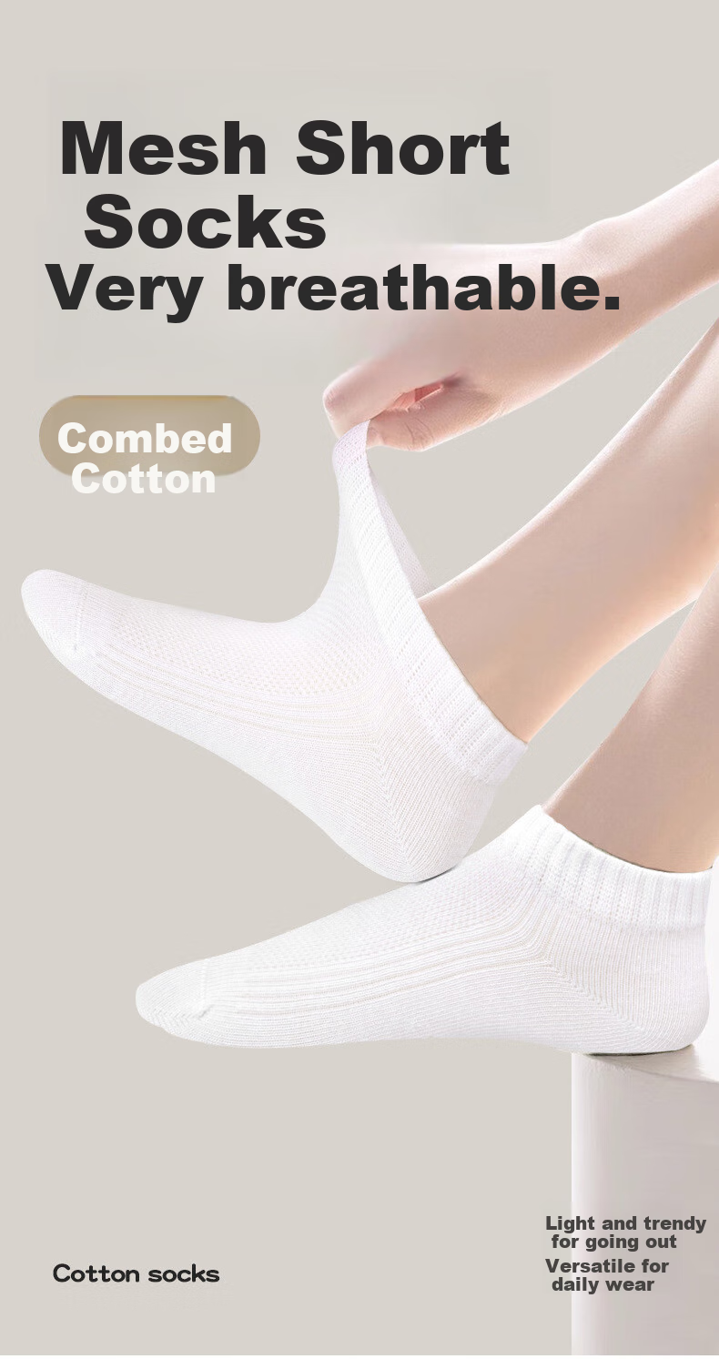 Barbie Children's Socks, Girls' Short Socks for Spring And Autumn, Boys' Cotton Socks, Thin White Socks for Girls, Versatile Mesh White Socks for Students 1