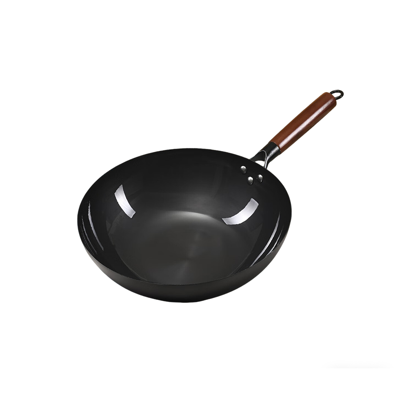 Royalstar Traditional Vintage Stir-Fry Pan 30cm Round Bottom Non-Coated Non-Stick Gas Stove Compatible with Lid
