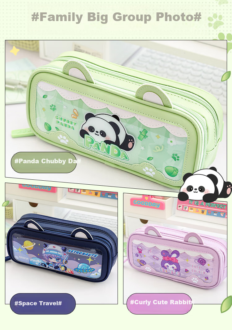 Kabaxiong Cute Bunny Ear Pencil Case with High Aesthetic Value, Large Capacity Stationery Pencil Box for Boys in Elementary, Middle School Students, Space Travel Theme 13