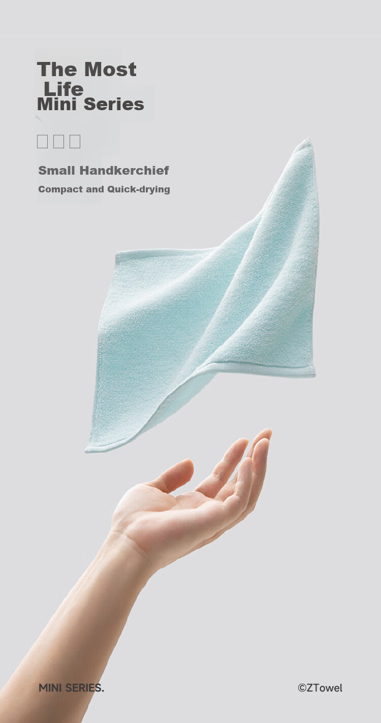 A-Life Children's Cotton Face Towels, 2-Pack, Household Absorbent Soft Comfortable Face Towels, Gray-Blue 1