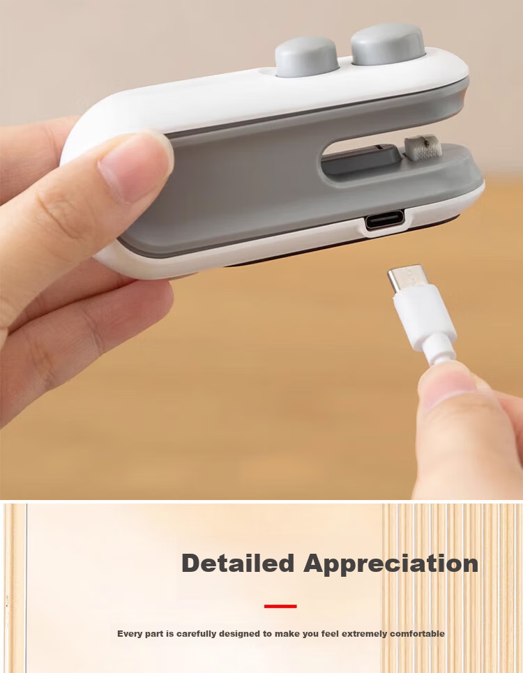 BJ Mini Sealing Machine, Portable Home Sealer, Snack Packaging Bag Sealing Clamp, Hand-Pressed Sealer, Rechargeable Sealing Tool, Hot Sealing Machine, Mooncake Packaging Bag Sealer 9