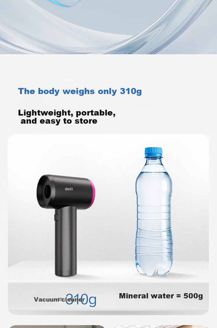 Deli Cordless Car Vacuum Cleaner, 5500pa Powerful Suction, 3C Certified, Long Battery Life, Low Noise, Compact Portable Vacuum Cleaner for Car And Home Use 10