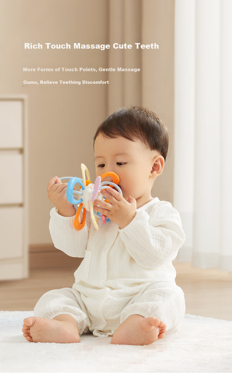 Shiyuejiejin Manhattan Rattle Ball, Baby Teether Toy, Can Be Chewed Or Boiled, Soothing And Early Education Rattle 6