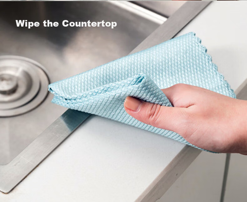 Dawei Fish Scale Cleaning Cloth, 30*40cm*5 Pieces, Kitchen Dishwashing Cloth, Oil-Removing And Water-Absorbing, K2 10