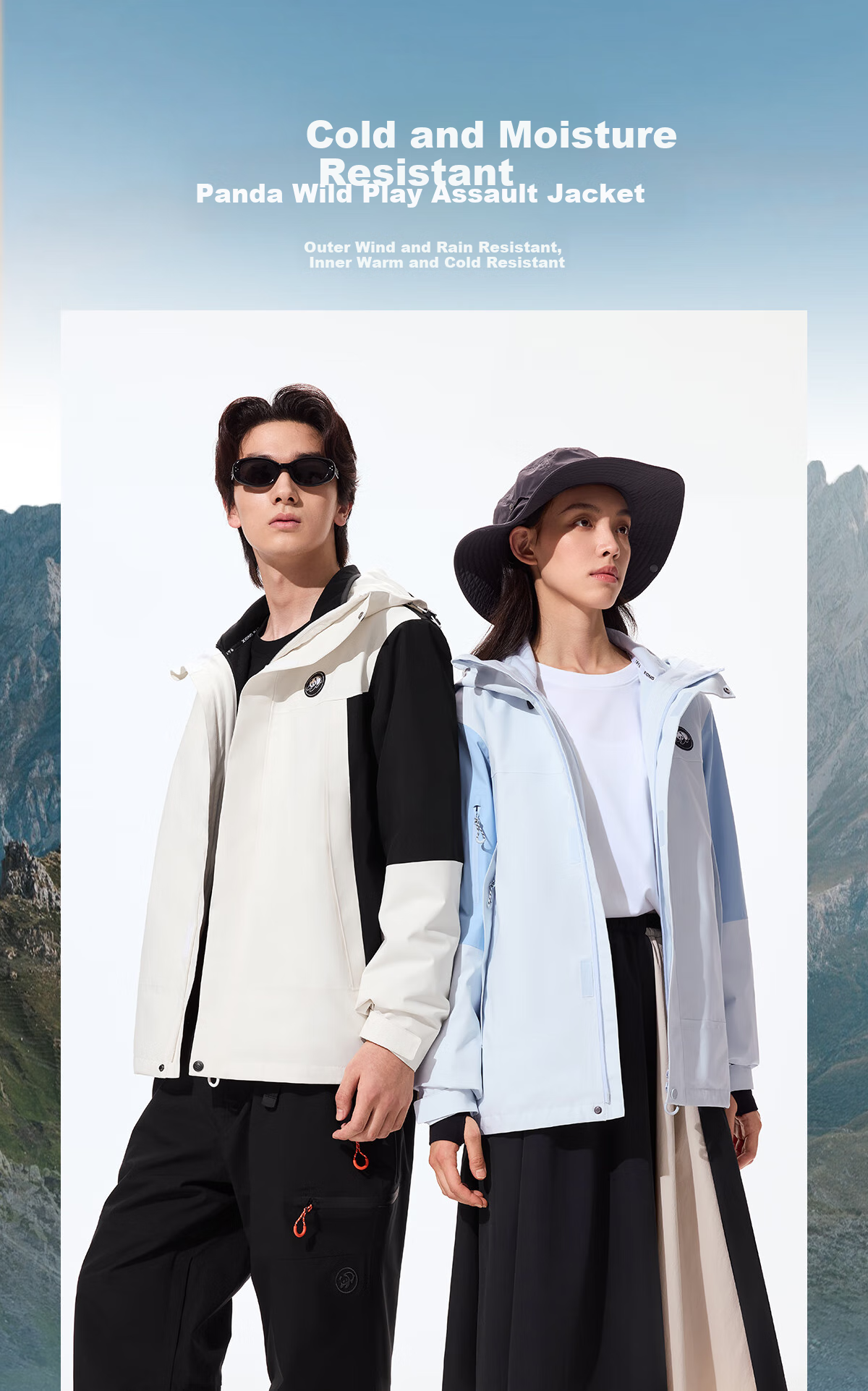 Xiongmao Zhang Yuxi Same Style Outdoor Three-In Jacket for Men And Women, Triple Protection Color-Block Mountaineering Coat R611 Orange L 1