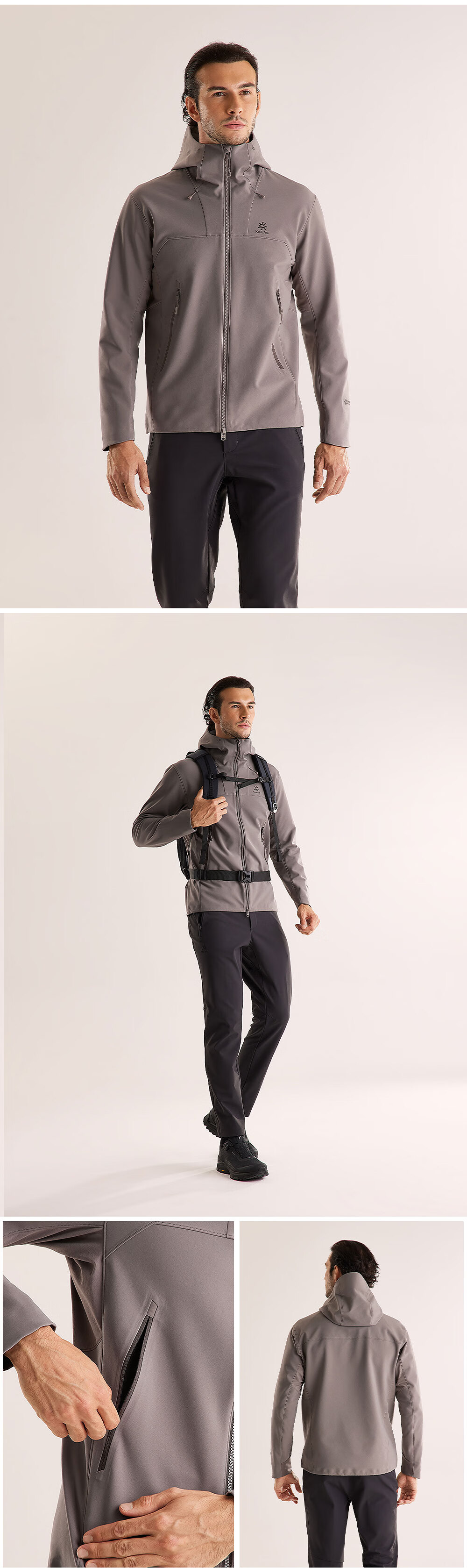 KAILAS M8 IC-MAX Men's GTX 3L Windproof, Water-Repellent, Warm, Breathable Softshell Hiking Jacket Autumn Winter 6