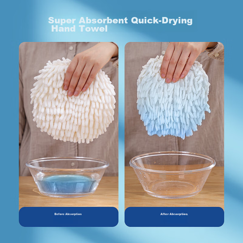 LYNN Hand Towel Hanging Bathroom Kitchen Toilet Wiping Ball, Super Absorbent, Quick-Drying, Lint-Free Hand Towel Cloth