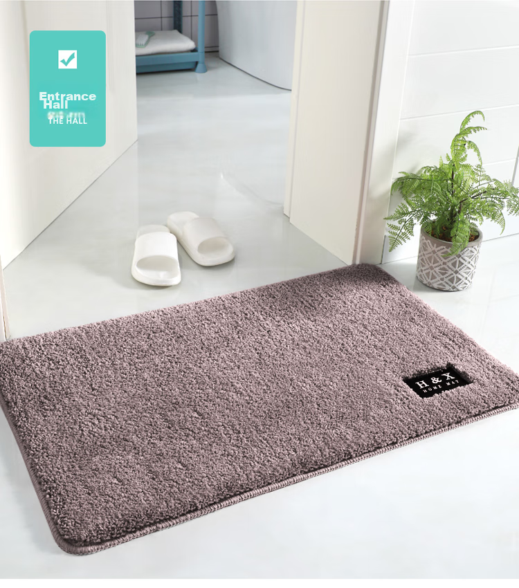 Huaxu Household Bathroom Absorbent Mat, Non-Slip Mat for Bathroom Entrance, Toilet Foot Mat, Door Mat for Entryway And Bedroom, Gray, Size 58 18