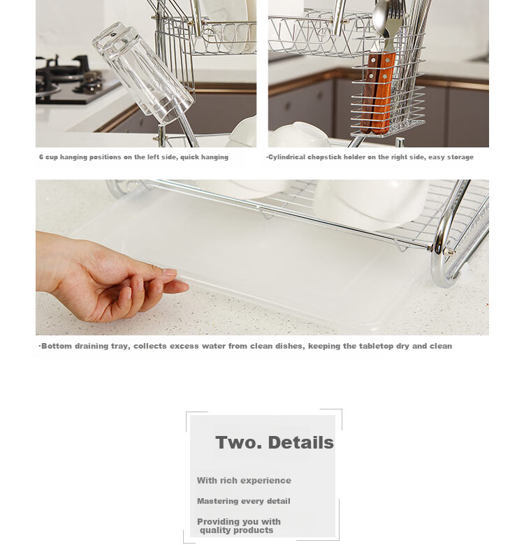 Ourunzhe Bowl And Plate Rack, S-Shaped Double-Layer Kitchen Dish Storage Rack, Draining Bowl Holder, Chopstick Stand, Dish And Plate Organizer 9