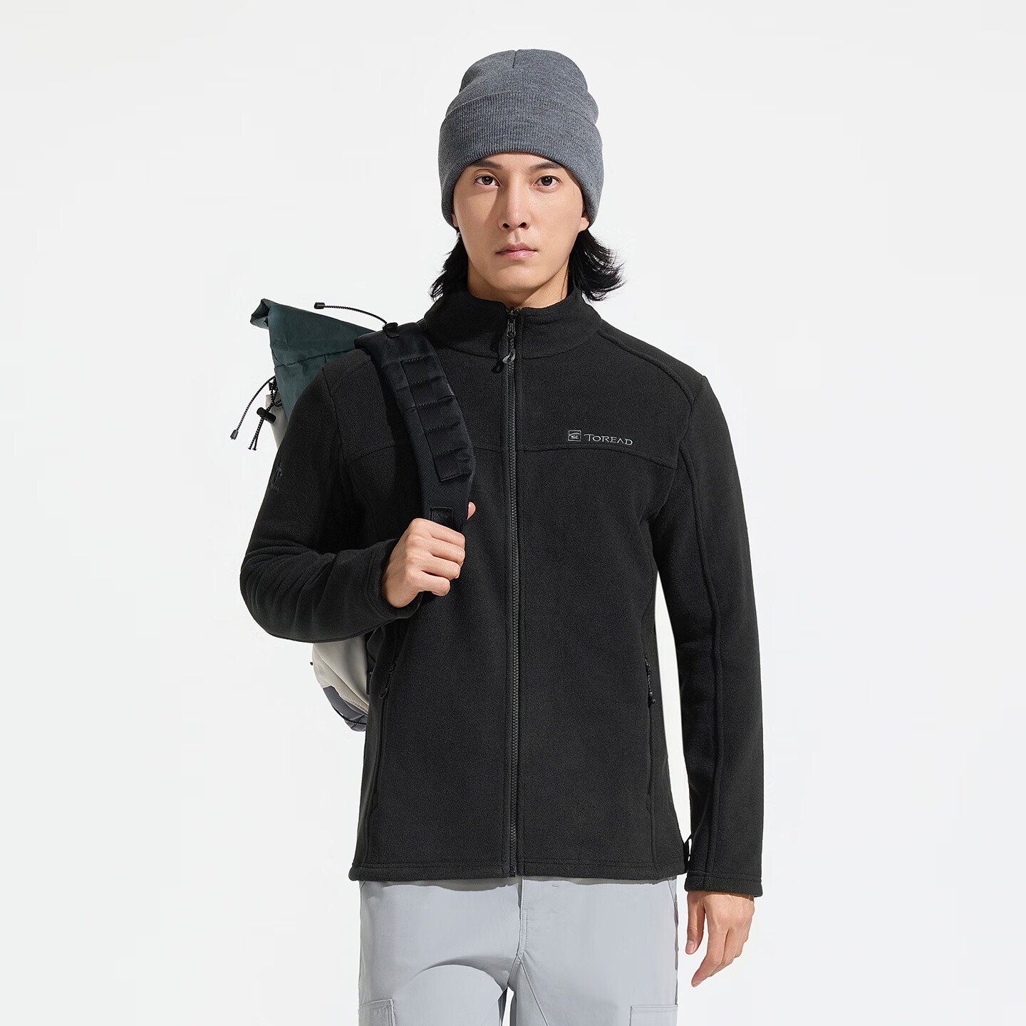 TOREAD Fleece Jacket 25 Autumn Winter New Men's Zipper Coat Fleece Warm Anti-Static Top TACCCN91868