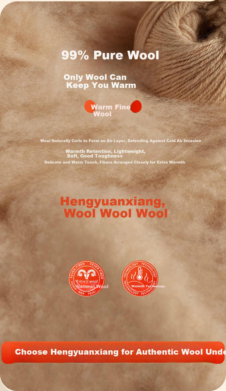 Hengyuanxiang [Winter Bestseller] Thermal Underwear for Men And Women, Wool-Lined Fleece-Lined Thickened Knee And Waist Protection Winter Cold-Resistant Base Layer Cotton Pants 2
