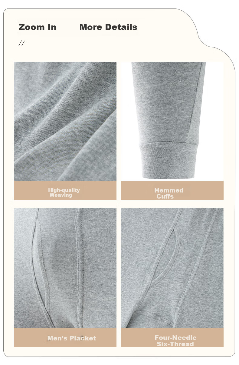Yiershuang [100% Pure Cotton] Antibacterial And Anti-Mite Men's Pure Cotton Autumn Long Johns, Thermal Underwear, Base Layer Cotton Pants 12
