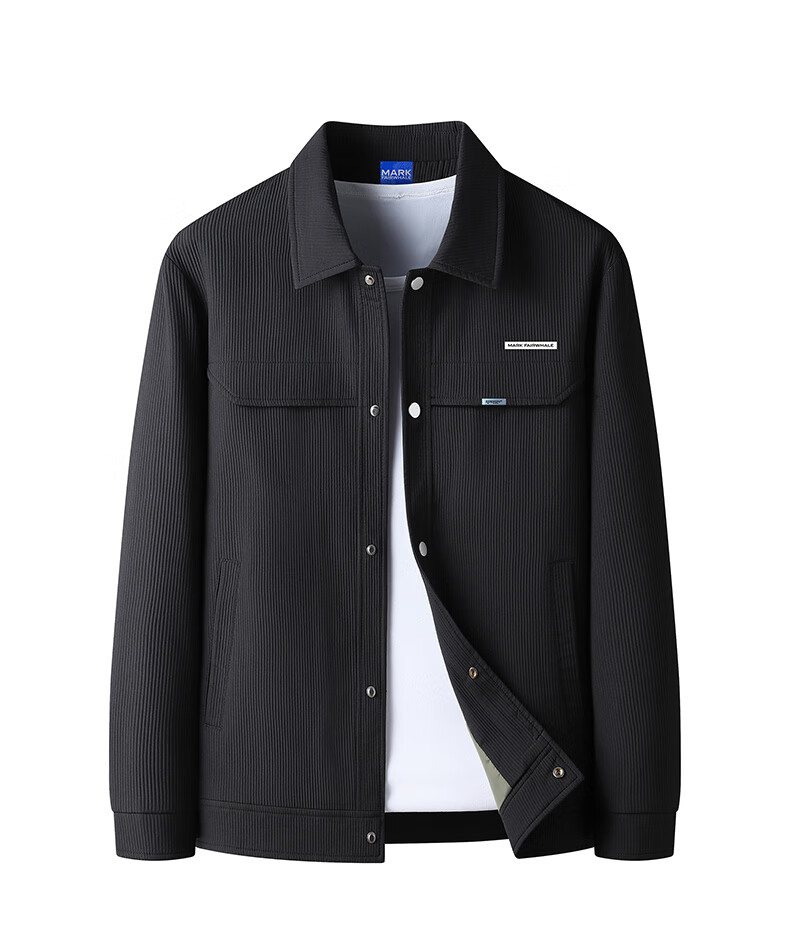FAIRWHALE Men's Autumn Winter Padded Jacket 2025 Business Trendy Brand Turn-down Collar Autumn Coat 3XL Gray Padded Version 11
