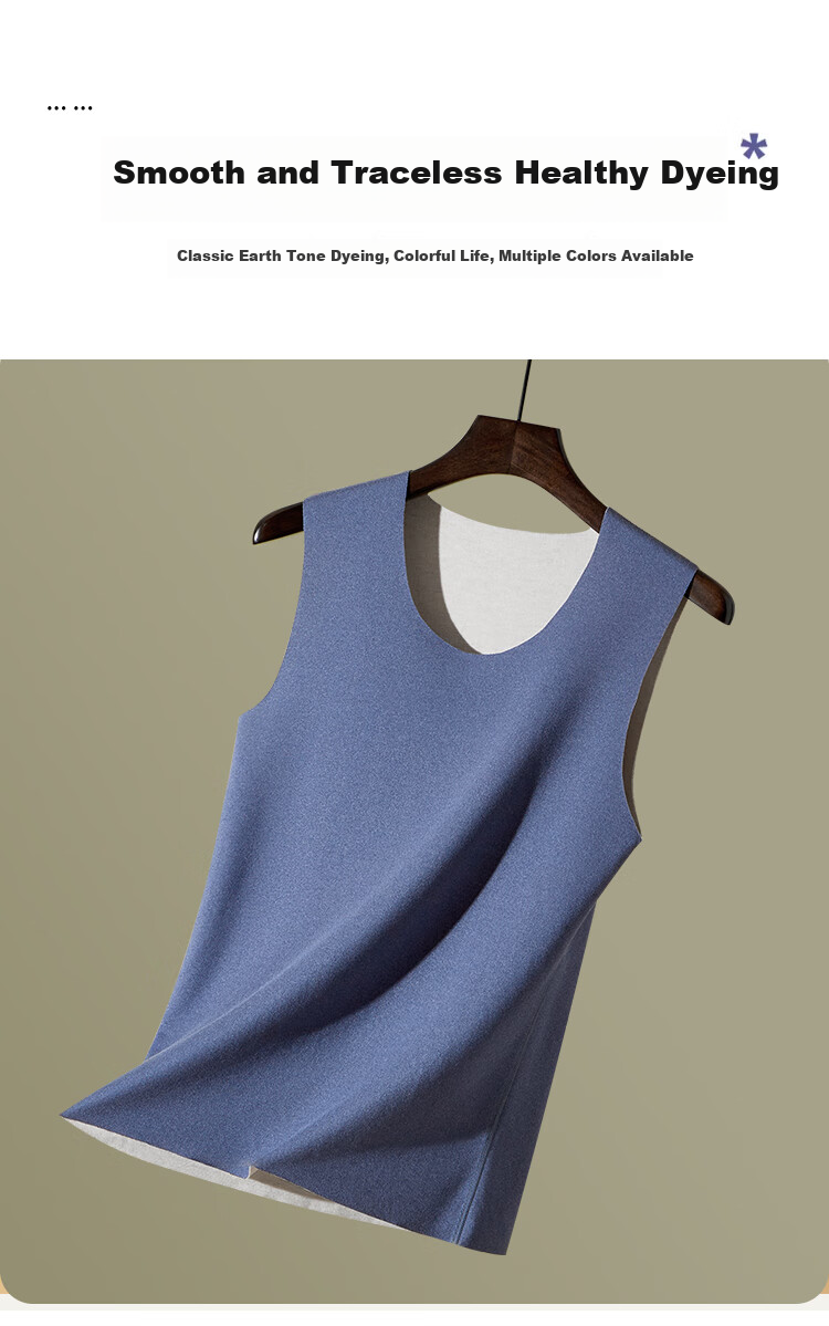 Hengyuanxiang 2-Piece Men's Thermal Vest, Winter Season [Containing Cashmere And Silk], German Wool Undershirt Vest Sleeveless Jacket for Me 10