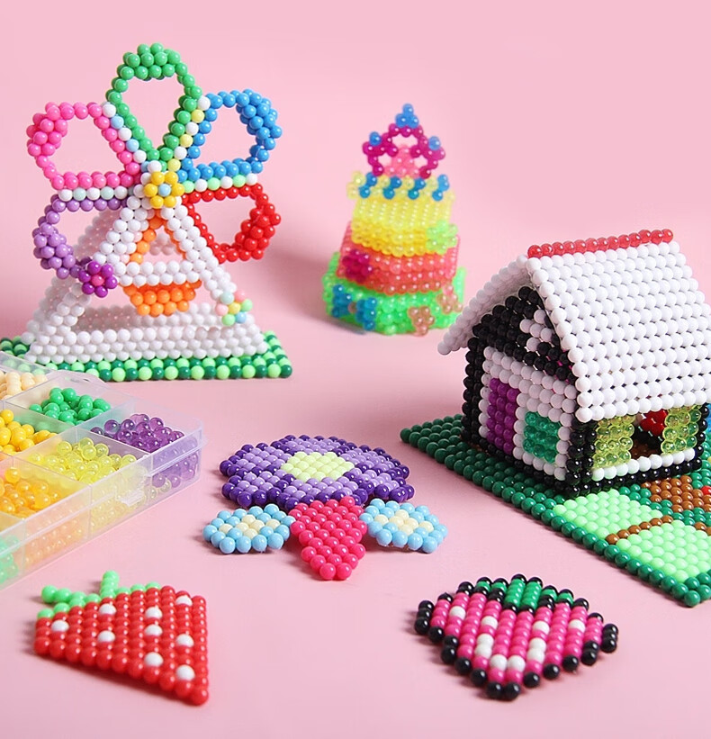 Baili Frost Night Glow Water Mist Magic Beads Children's DIY Craft Kit New Creative Perler Beads Toy 1200 Pieces 3