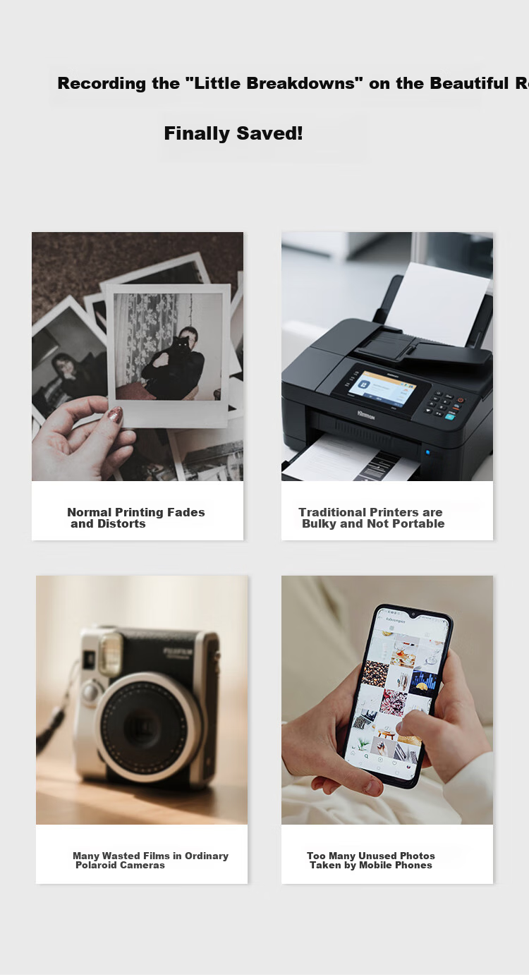 Chuzhao D1Pro Instant Camera, Student-Specific Photo Printer, Retro Portable Instant Camera with Storage, Birthday Gift for Boyfriend 3