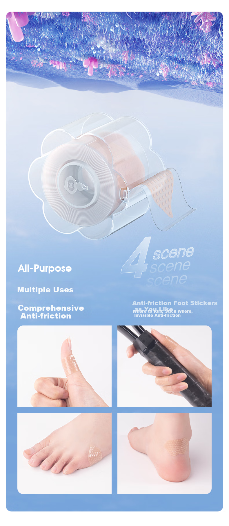 Maigaole High Heels Anti-Friction Heel Pads for Women, Invisible Transparent Anti-Friction Pads for Single Shoes And Sandals, Freely Applyable Lip Pads 3