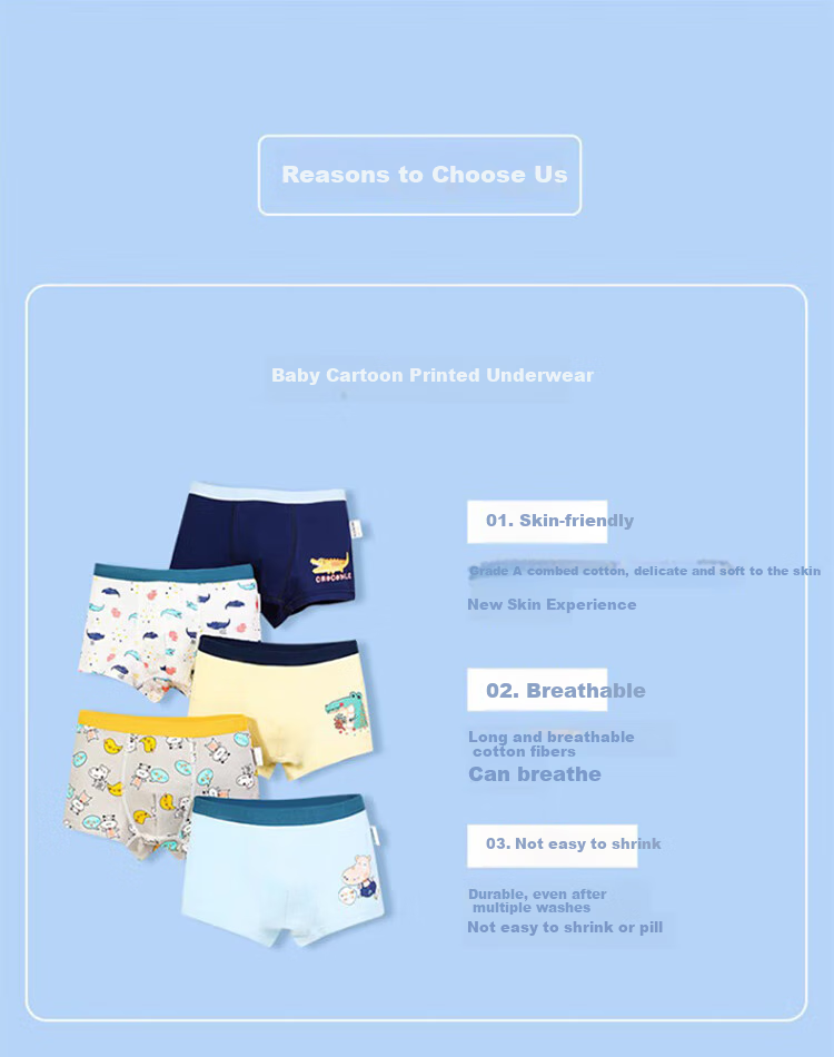 Bingxuemumian Boys' Underwear, Class A Cotton, 3A Grade Antibacterial, Boxer Briefs for Boys, Sweat-Absorbing And Breathable Boxers for Older Childre 10