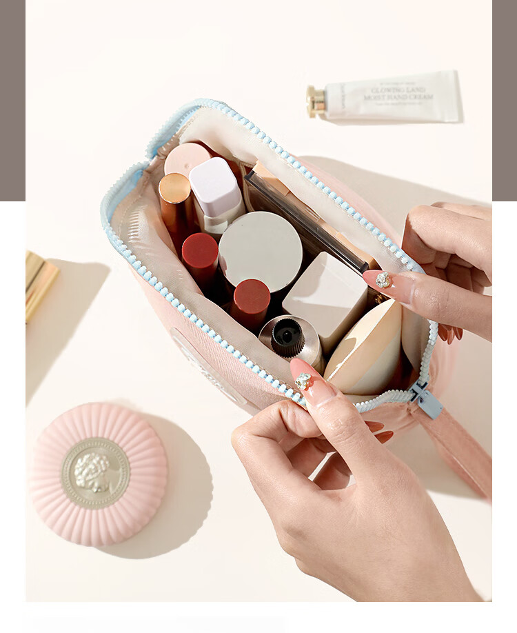 LOHO Travel Makeup Bag Portable Toiletry Skincare Storage Pouch for Women High-End Travel Business Trip Stylish Carry-On 7