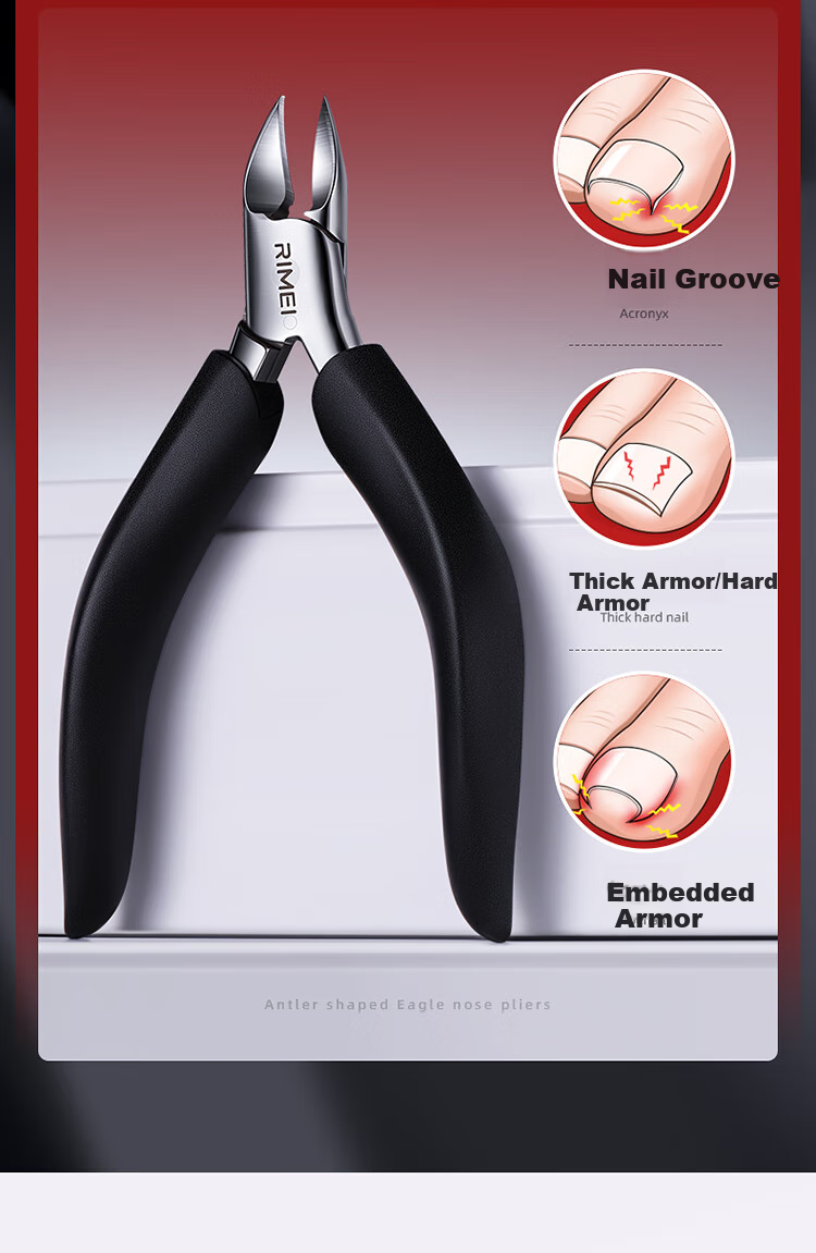 Jindarimei Ingrown Toenail Specialized Nail Clipper, Ingrown Toenail Remover, Eagle-Beak Pliers, Gray Toe Nail Triangular Nail Clipper, Pedicure Knife, 3-Piece Set 4